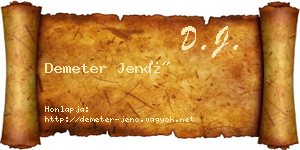 Demeter Jenő névjegykártya