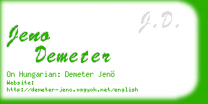 jeno demeter business card